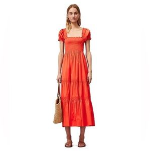Tory Burch Smocked Midi Dress